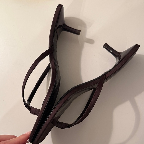 Zara Women's Dark Brown Sandals Heels - Picture 2 of 5